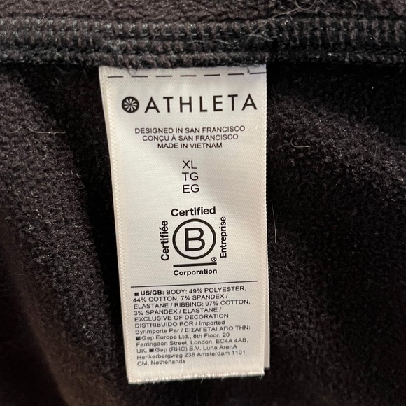Athleta Black Triumph Full Zip Hoodie XL cozy athleisure - Picture 4 of 5